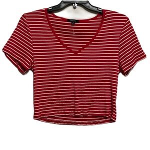 AMBIANCE Top, Colors Red/white, Size 1X
